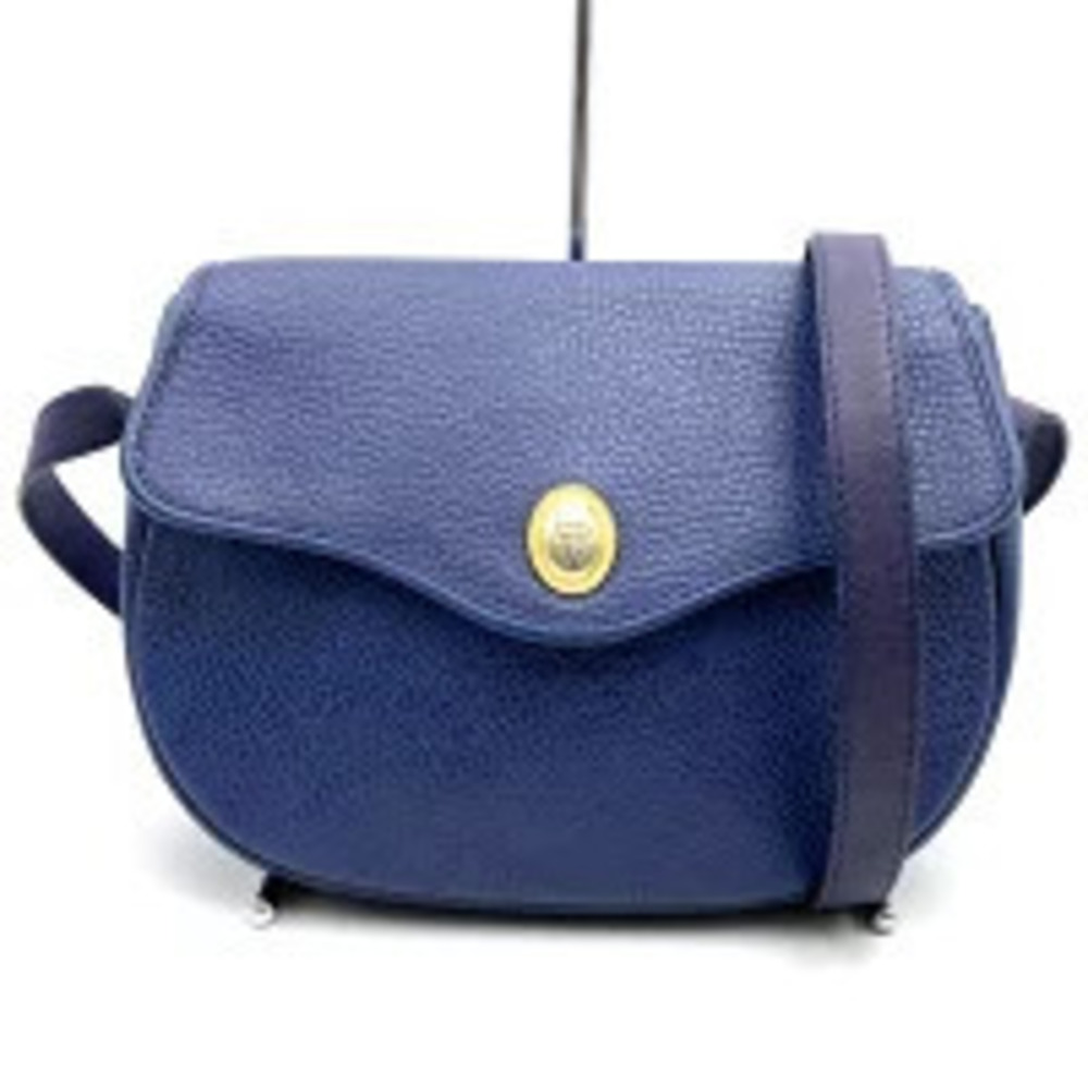 Christian Dior shoulder bag Pouch Clutch Navy Blue leather